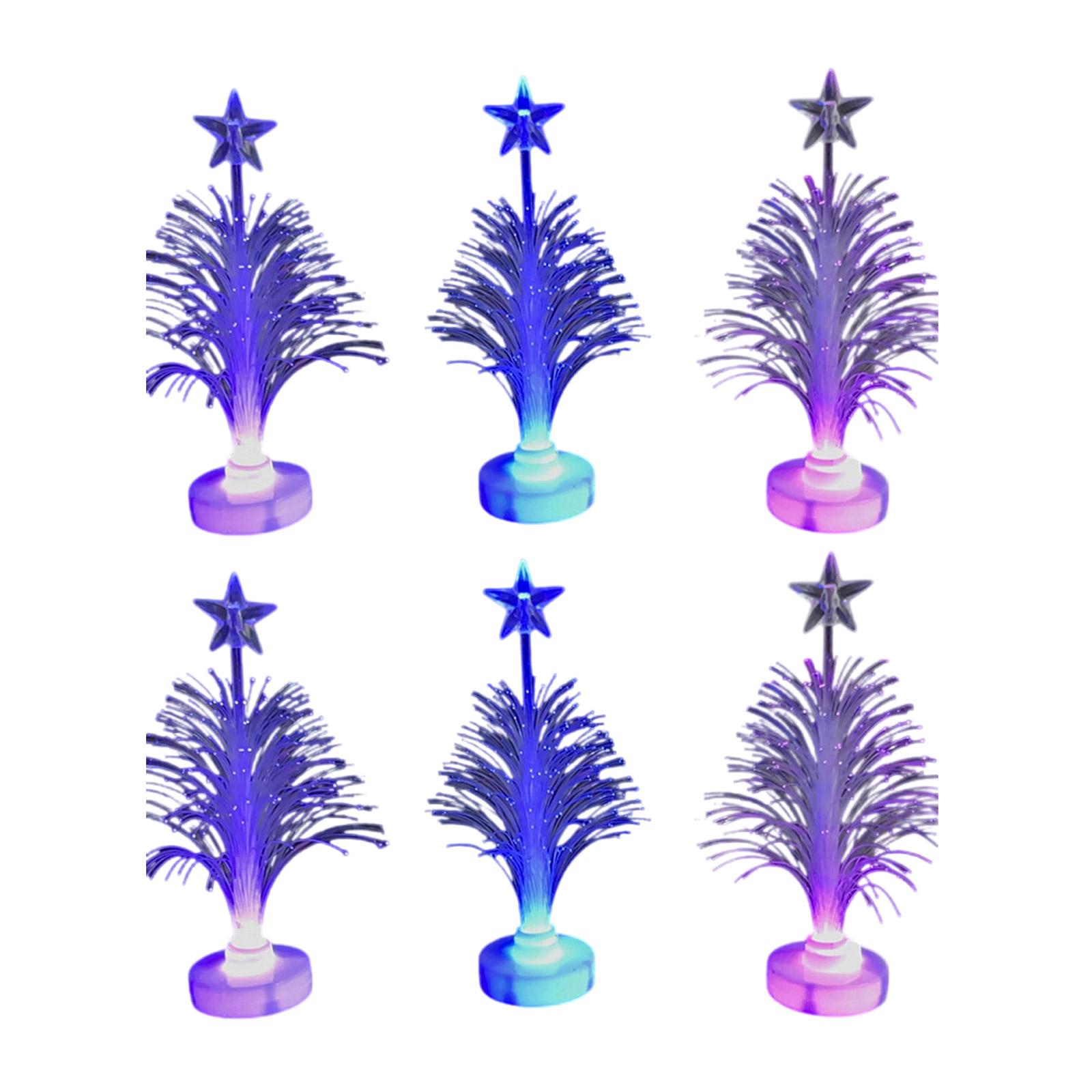 

Set Of 6 Multi Color Light Up Christmas Trees Display Ornament Perfect For Creating A Magical Holiday Atmosphere