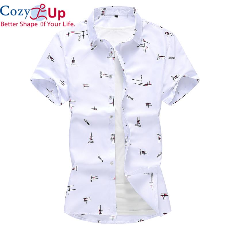 

Уютный Мужчины Короткие рукава Рубашки Письмо Печатные случайный бизнес