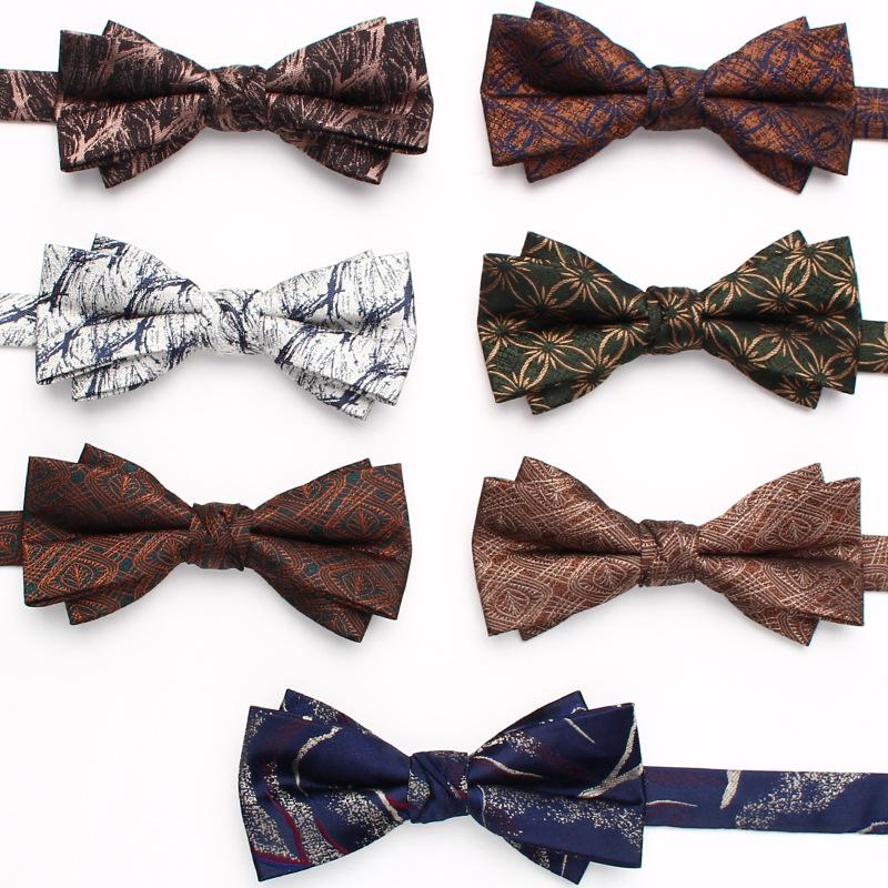 Men'S Wedding Dress Bow Tie Wedding Dress Shooting Chinese Personality Burgundy Bow Tie Double Bow Tie