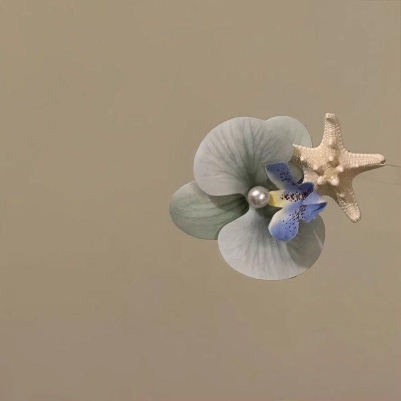 Halaenopsis Starfish Hair Clip Romantic Beach Vacation Hair Barrette Cute Summer Hair Accessory For Women Girls