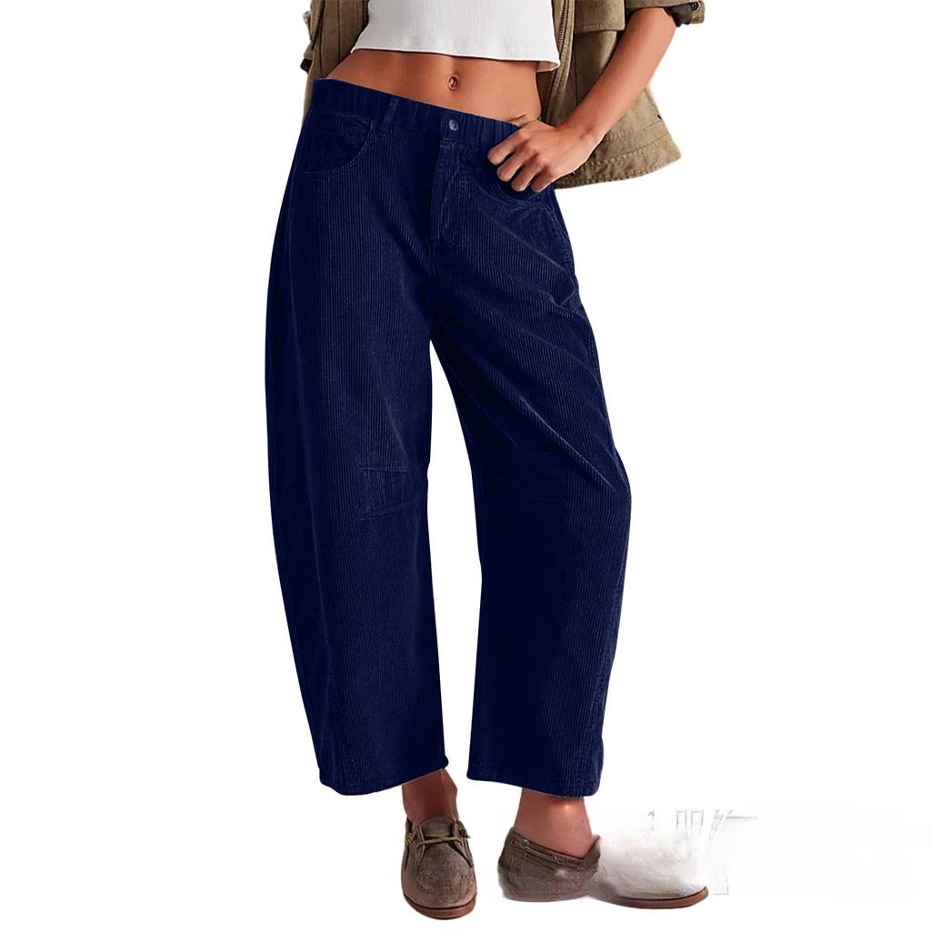 YYFS Damenmode, lässig, einfarbig, bedruckt, hohe Taille, Hosen, Hosen und Caprihosen