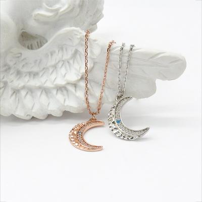 Korean Light Luxury Fashion Jewelry Women's Moon Necklace Simple Crescent Pendant Collarbone Chain