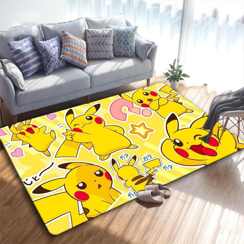 Pikachu Carpet Rug for Living Room Bedroom Home Sofa Decoration,Kids play Non-slip Floor Mat