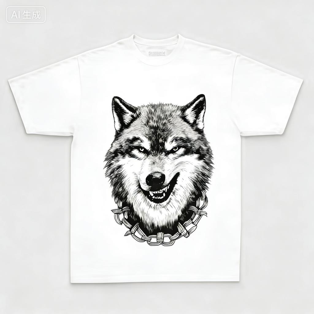 Summer 2026 100 Cotton Wolf Printed Exclusive Graphic Men T Shirt Big Size Streetwear Men Tshirt for Men Tshirt Tee Shirts