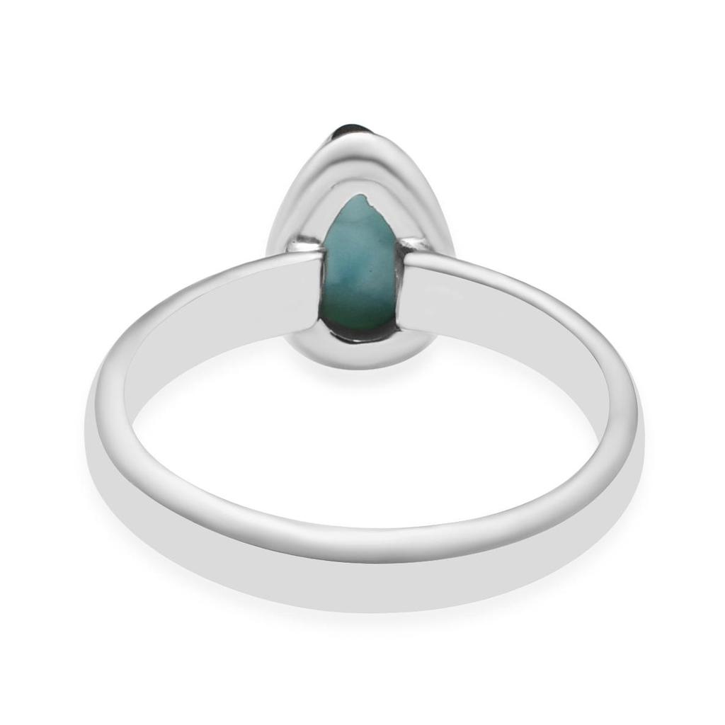 Natural Larimar Gemstone Ring, 925 Sterling Silver, Statement Ring, Pear Gemstone, Handmade Ring Jewelry, Gift for Easter