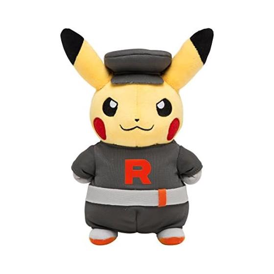 Pokemon Center Original Plush Doll Pikachu Cosplay as Team Rocket Grunt (21x16x12cm)