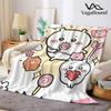 Cute Chiikawa Cartoon Flannel Blanket Warm Soft Halloween Christmas Couch Warm Cozy Decorative Decor Gift for All Season