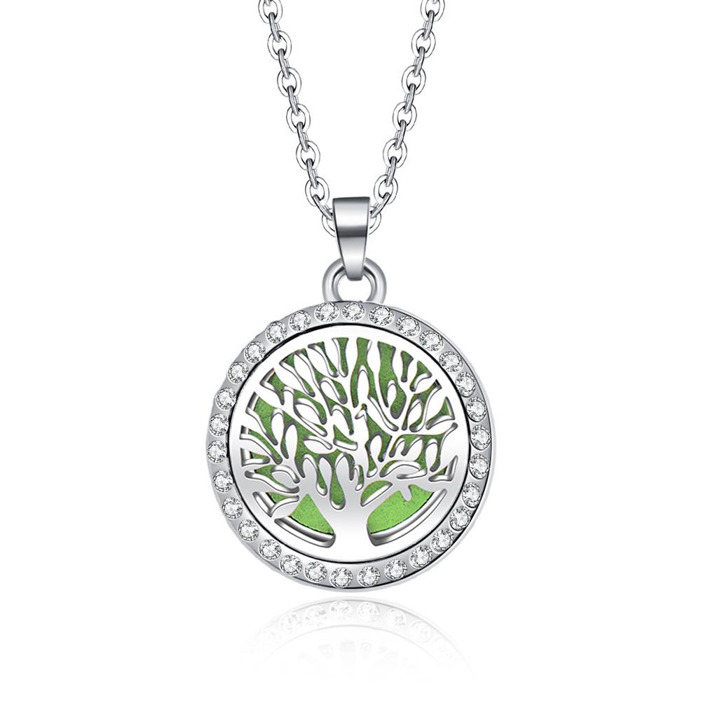 In-Stock Aromatherapy Hollow Diamond Pendant Necklace