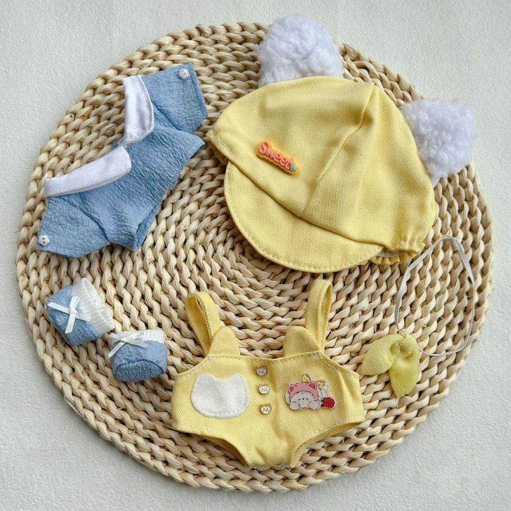 20CM Miniature Dress Suit Multicolor Doll Cap Dress Set Toy Doll Clothes  Cotton Stuffed Doll