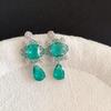 French Court Style Silver Needle Zircon Water Drop Earrings: Elegant Geometric Fashion Ear Ornaments