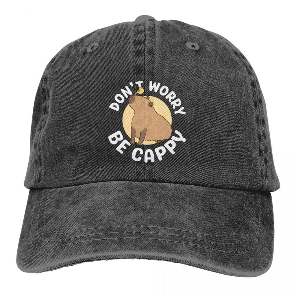 Capybara Multicolor Hat Peaked Women's Cap Don't Worry Be Cappy Personalized Visor Protection Hats