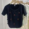Summer New Sweet Loose T-shirt Slimming Embroidered Versatile High-end Women's Top