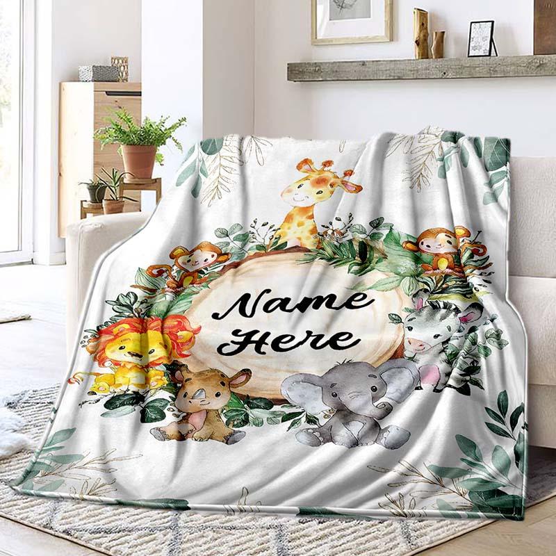 Animal Lover Customize Your Name Blanket Used For Chair Office Sofa Bed Camping Soft And Warm Giving Friends And Relatives Birthday Graduation Gift