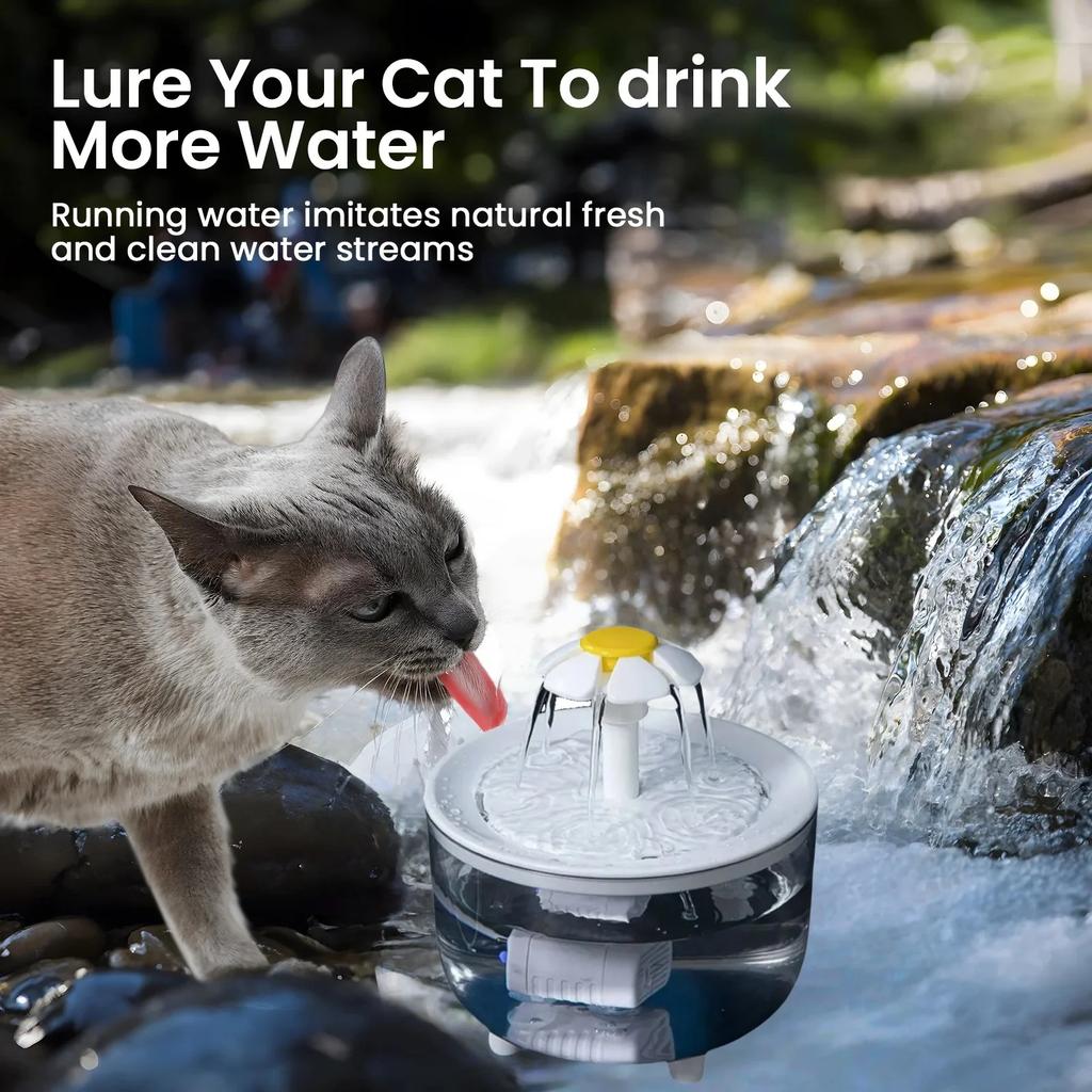 1200mL USB Electric Pet Water Fountain Auto Recirculate Filtration Cat Drinker Bowl with 4 Filters