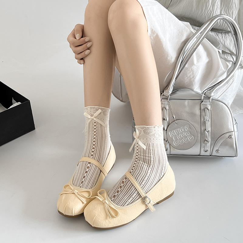 Gentle wind with skirt Mary Jane single shoes bow ballet shoes fashion versatile temperament one word with buckle single shoes