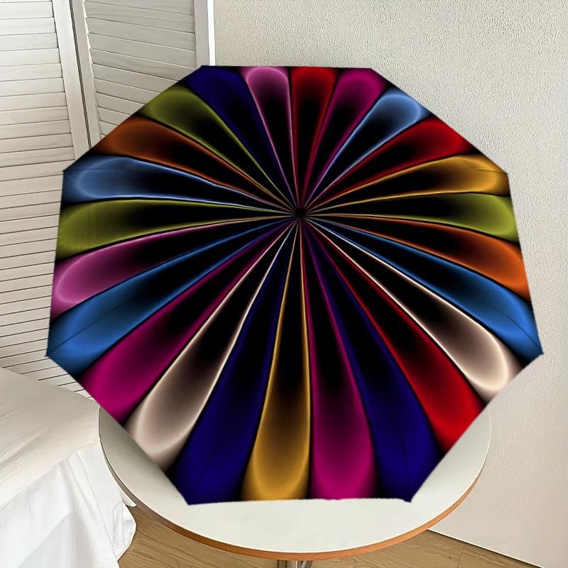 1pc Colorful Wheel Automatic Open/Close Umbrella, Folding Compact Umbrella with Lightweight Design for Women/Men yy251028225