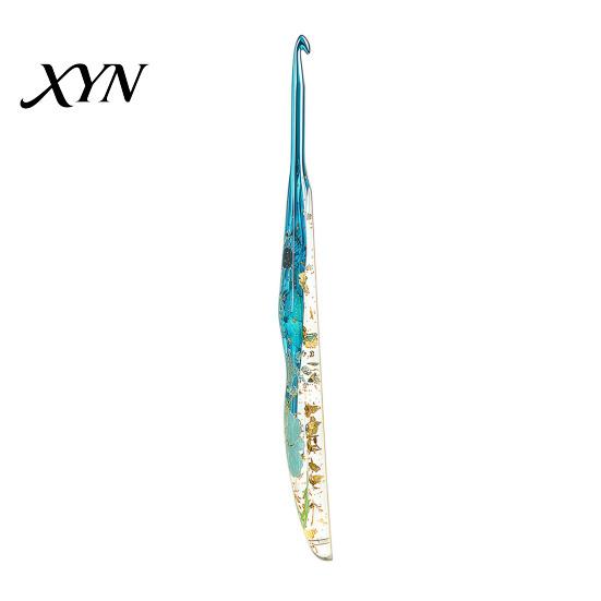 Decorative Crochet Needle Resin Hook for Beginners, Crocheting Lovers, 2.0mm-8.0mm Ergonomic with Long Floral Handle Blankets, Dolls, Shawls,
