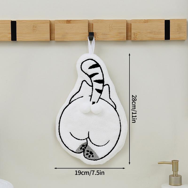 

Cute Cat Hand Towels Absorbent Handkerchief Dining Table Cleaning Towels Absorbent Towel for Hand Bathroom Accessories