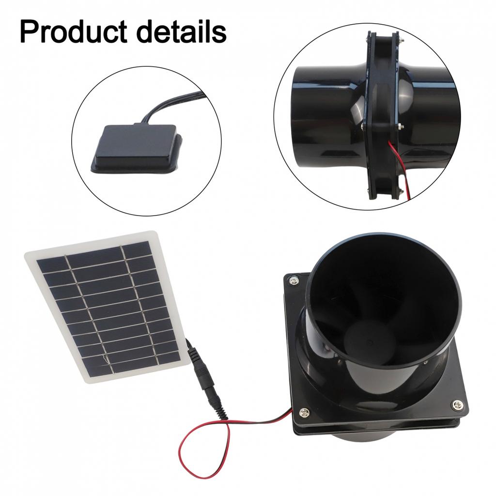 Ventilatore Rotondo per Condotti 12V Ventilatore di Scarico Solare Resistente alle Intemperie