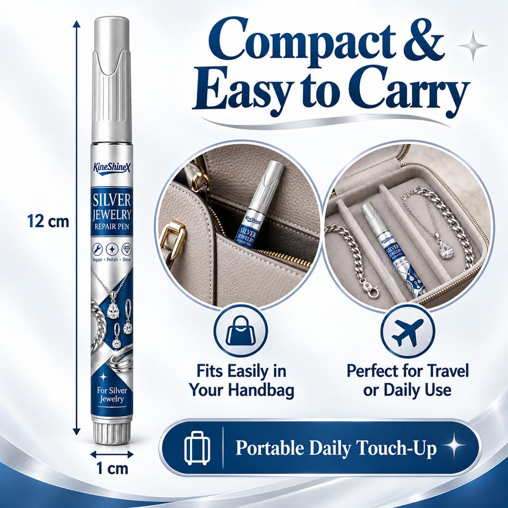 Silver Jewelry Repair Pen, Tarnish Remover Polishing Pen for Silver Necklaces, Bracelets, Earrings