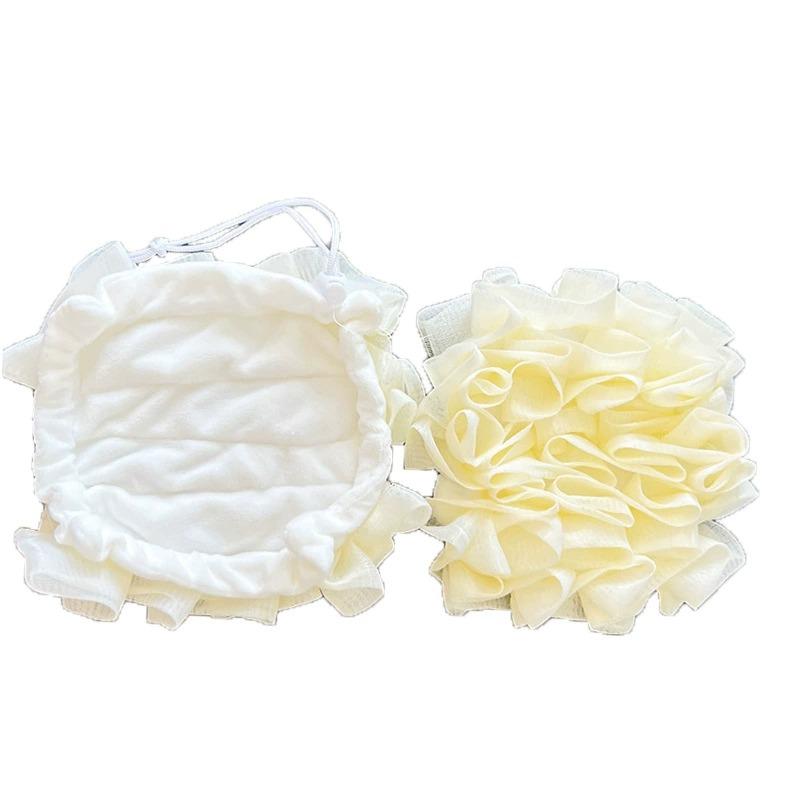 2in1 Double Sided Bath Sponge Double Sided Sponge Exfoliating Soap Dispenser Non-Shedding Quick Lather Body Scrubber