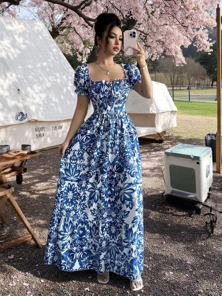 Women's Elegant Fashion Print Long Skirt Dress - New Arrival