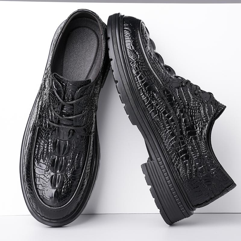 

Autumn New Men s Leather Shoes, Oversized Shoes High-quality Niche Design, Casual Fashion, Business Formal Shoes, Wedding Shoes 44 чёрный