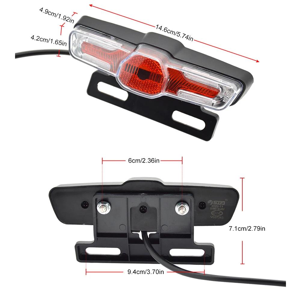 

LED Ebike Brake Rear Light High-Brightness Brake Warning Light Energy Saving Easy Installation for 24V 36V 48V Electric Bike