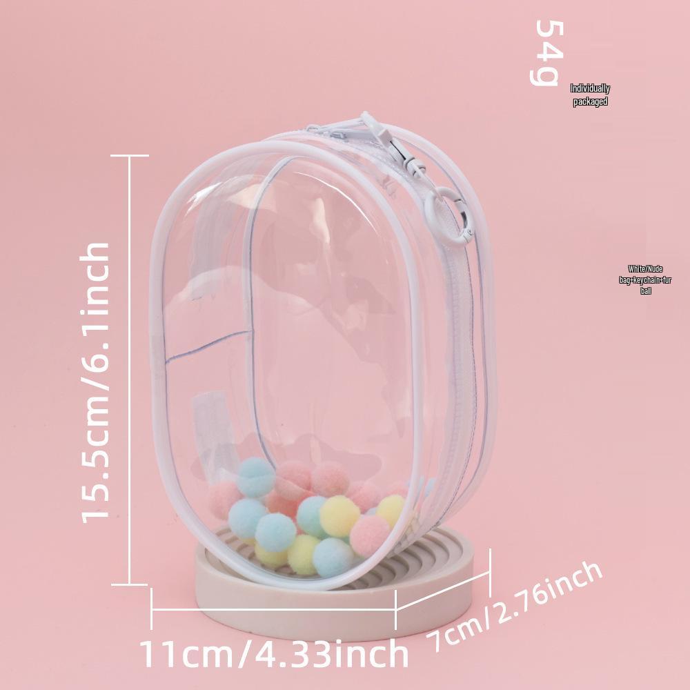 15CM Double Zipper Ita Bag: Durable Transparent Cotton Carrier for Doll Figurines