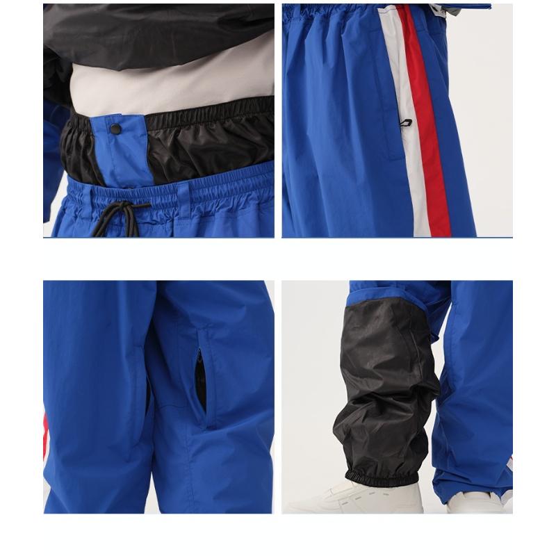 Outdoor Oversize Ski Suit for Men and Women Breathable Snow Suit Winter Warm Snowboard Suit Waterproof Windproof Pullover Skiing Jacket and Ski Pants
