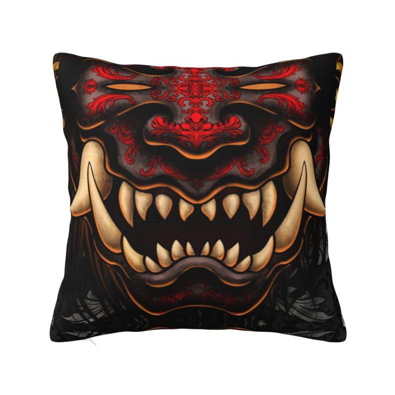 Luxury Fashion Samurai Warrior Oni Cushion Cover for Sofa Polyester Japanese Anime Armor Demon Pillow Case Decoration