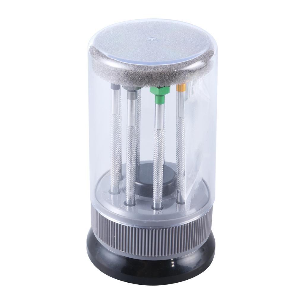 9Piece Watch Repair Screwdriver Set Colorful With Rotating Base 9 Spare Bits Phone Jewelry Glasses Screw Remover