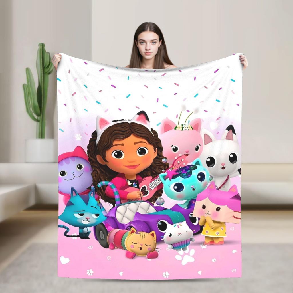 G-gabbys Dollhouse Fun Flannel Blanket Super Warm Bedding Throws for Couch Bed Travel Office Aesthetic Bedspread Sofa Bed Cover