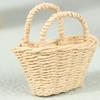Mini Süßes Puppenhaus Rattanrahmen Handgeflochtener Korb Süße Spielzeuge Puppen Miniaturdekoration