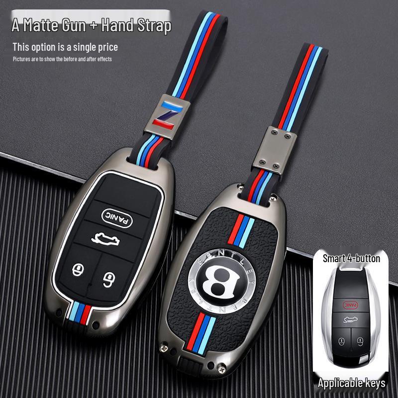 Bentley Key Case for Bentayga, Mulsanne, Flying Spur, Continental GT - High-Grade Metal Shell Key Bag for Men and Women