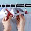 1PC Multifunctional Windproof Drying Rack with 2 Clips for Clothes Underwear Socks Candy-Colored Plastic Clothes Hanger