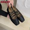 Fashion New Fashion Elastic Band Women Flats Slip On Shoes Casual Female Square Toe Footwear Shallow Ladies Ballet Flats Shoes lady