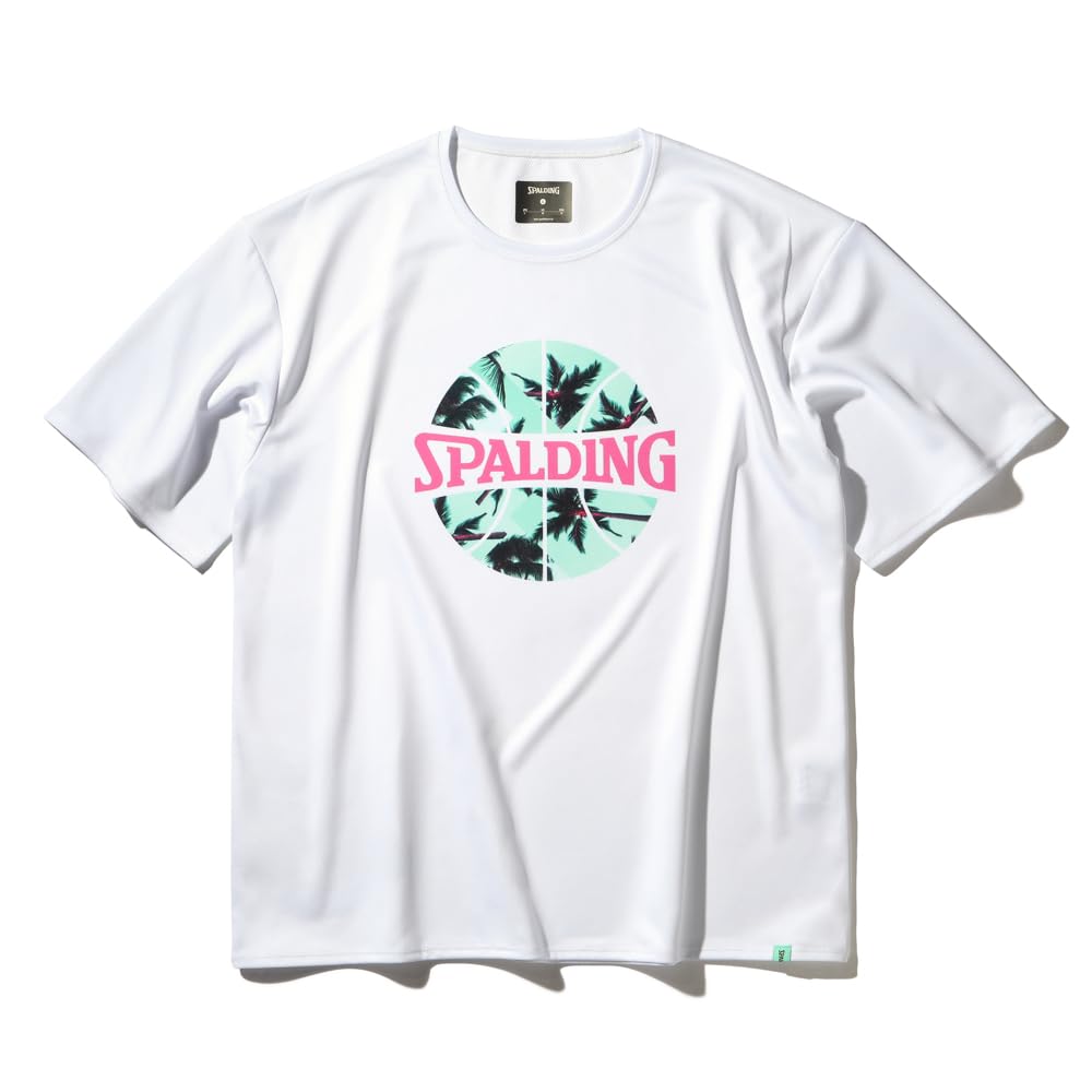 

Spalding Palm Tree Ball Print T-Shirt, White, Size M (SMT25004)