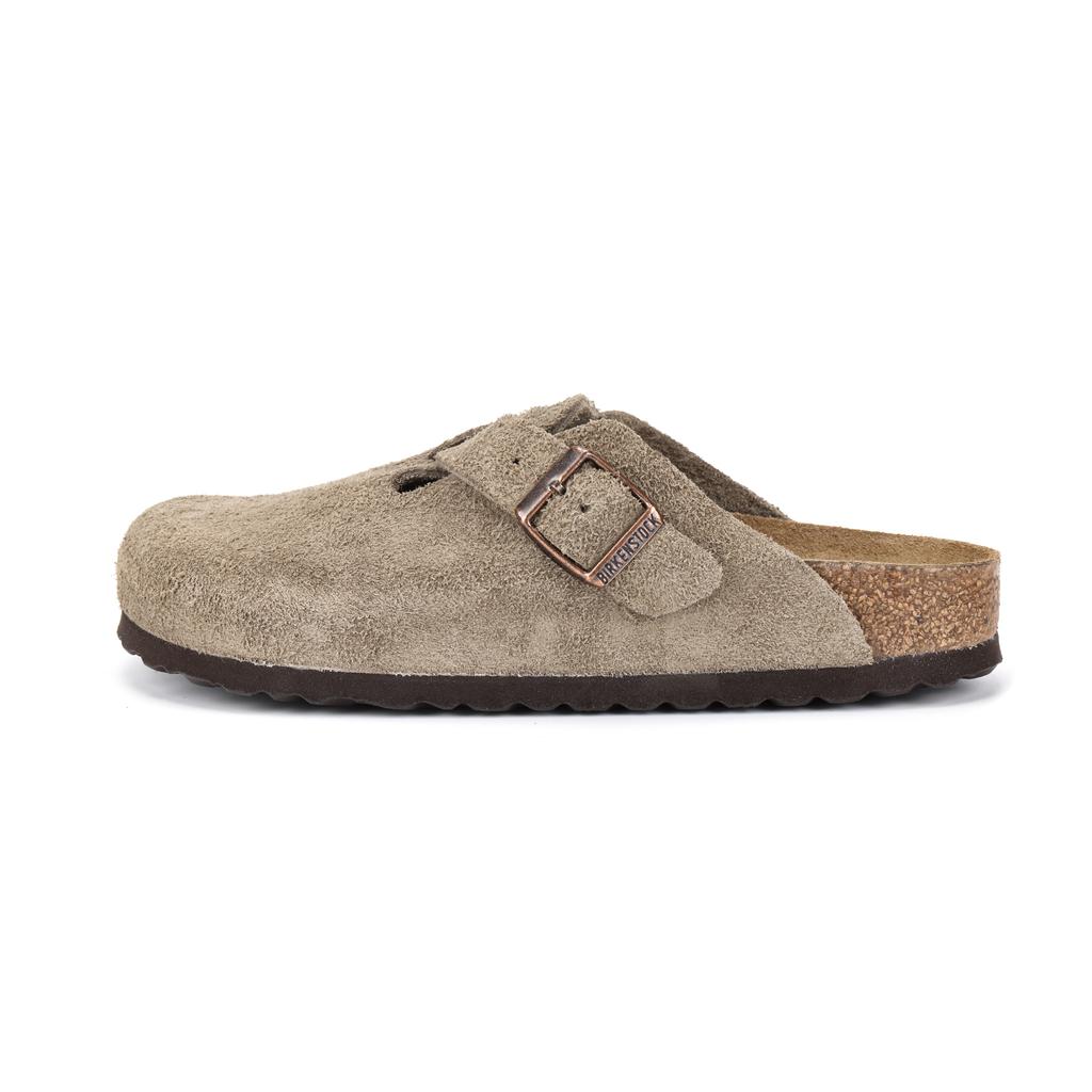Boston Birkenstock Soft Footbed Suede Narrow 'Taupe' 0560771