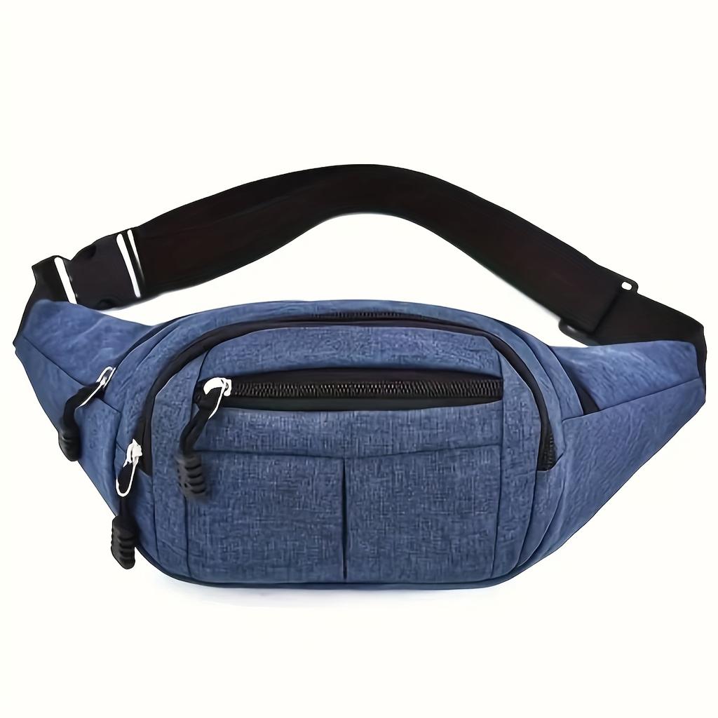 Unisex Waist Bag with Adjustable Strap Large Capacity Crossbody Chest Pack, Lightweight & Durable for Cycling, Running, Gym, Zipper Closure
