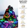 1PC Custom Name Neon Dice Vibrance flannel blanket versatile,all-season throw suitable for the living room,bedroom,camping,travel,and gift