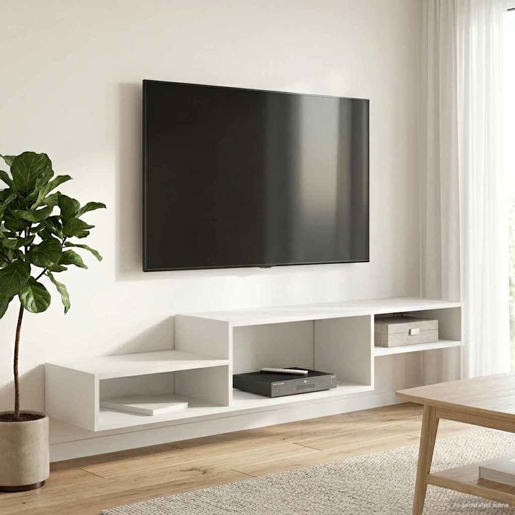 Wall Mounted TV Cabinet Wall Bracket Reclaimed Wood