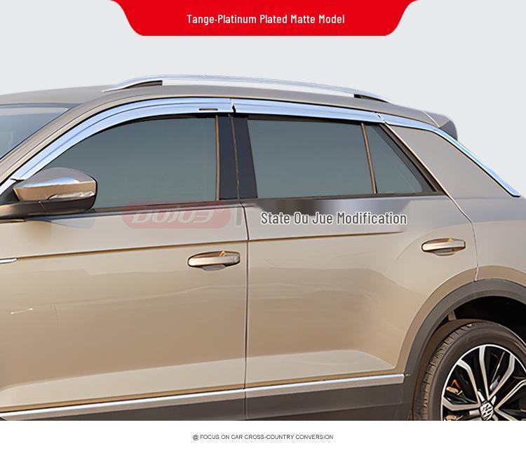 Volkswagen Tayron X T-Roc T-Cross Electroplated Rain Visors - Car Window Eyebrow Decorative Strips for Exterior Modification