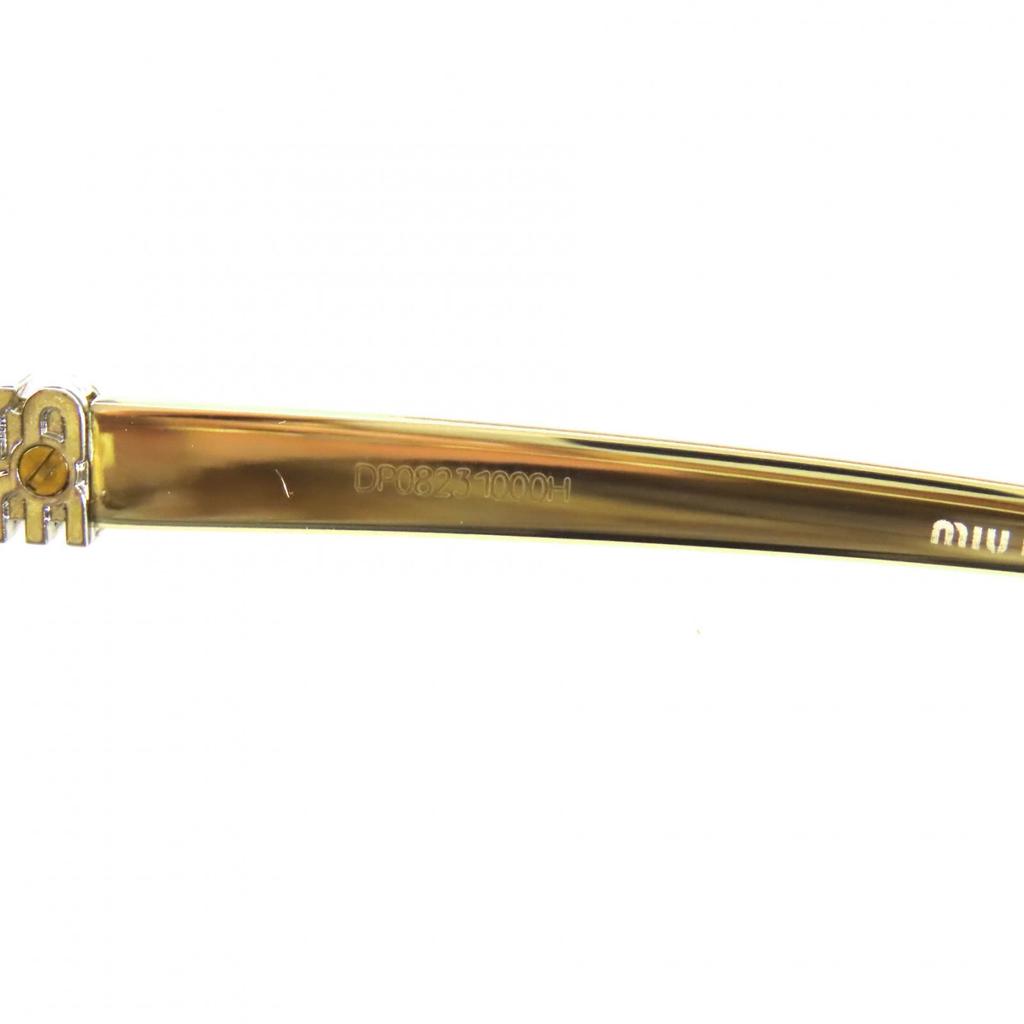 Excellent MIUMIU sunglasses Teardrop eyewear gold Women SMU A56 Used