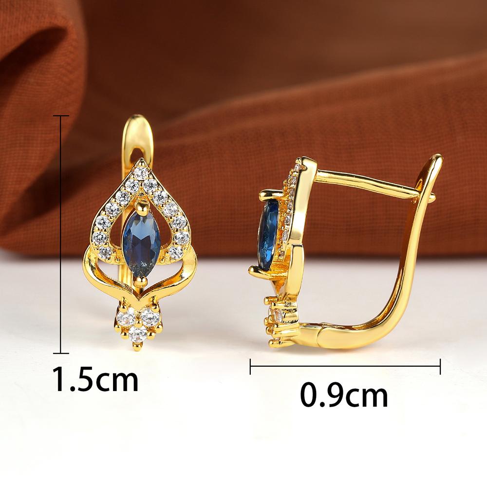 Elegant Gold Color Teardrop Flower Earrings for Women's  Earring Buckle for Bridal Ornament Gift