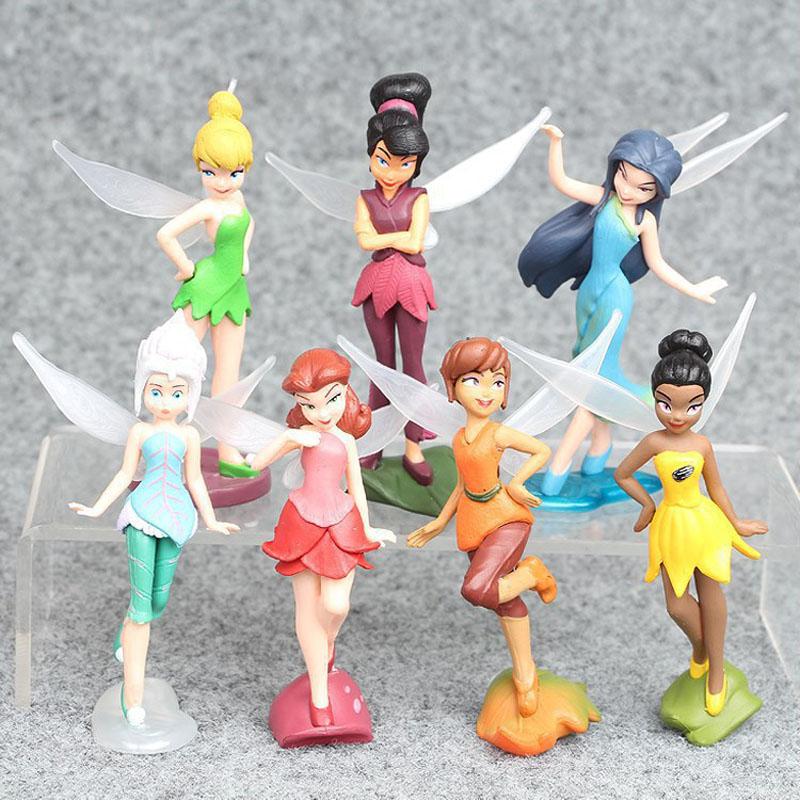 

7Pcs/Kit Animation Design Animation Tinker Bell Princess Mini Figure Action Figure Kawaii Collector Figurine Plaything Celebration Present