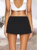 Minifalda Negra de Cintura Baja para Mujer con Pantalón Corto Integrado - Elástica y Sexy Prenda Básica de Verano