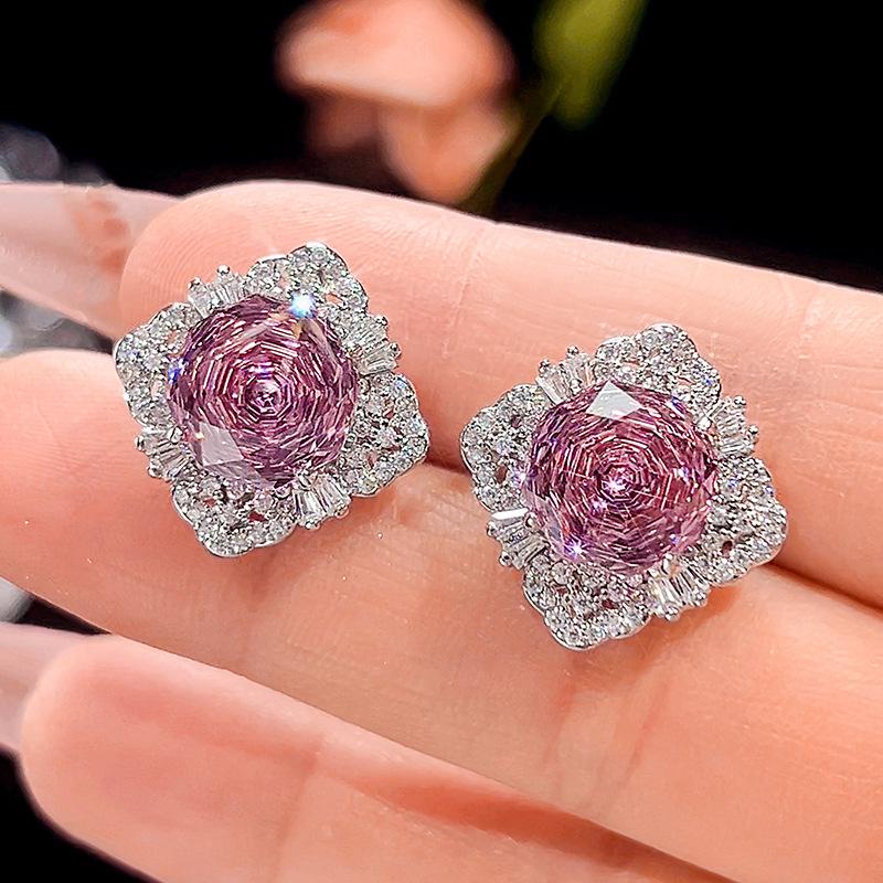 Jewelry Copper Bottom Gold-Plated Simulation Millennium Dry Rose Temperament Set Main Stone 16-10M