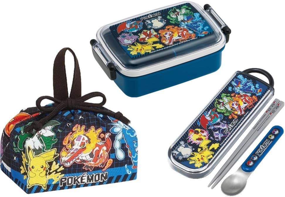 Skater Character 25 Antibacterial Dishwasher Safe Soft Lid Tight Lunch Combo Lunch Locking Lunch Set Box, Square, 450ml, Set, Chopsticks, Spoon,