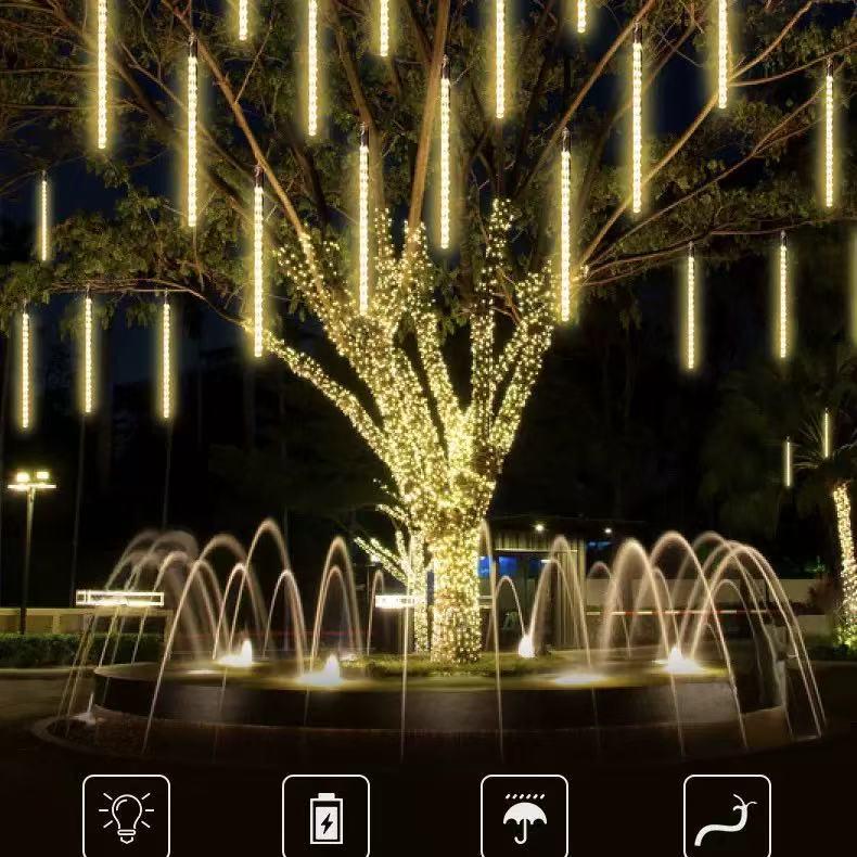 LED Meteor Shower String Lights - Outdoor Christmas Decoration, Colorful Festival Atmosphere Running Lights